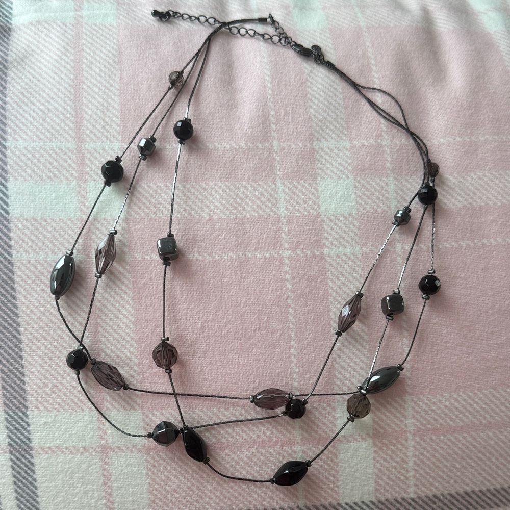 Elegant Black and Silver Beaded Necklace